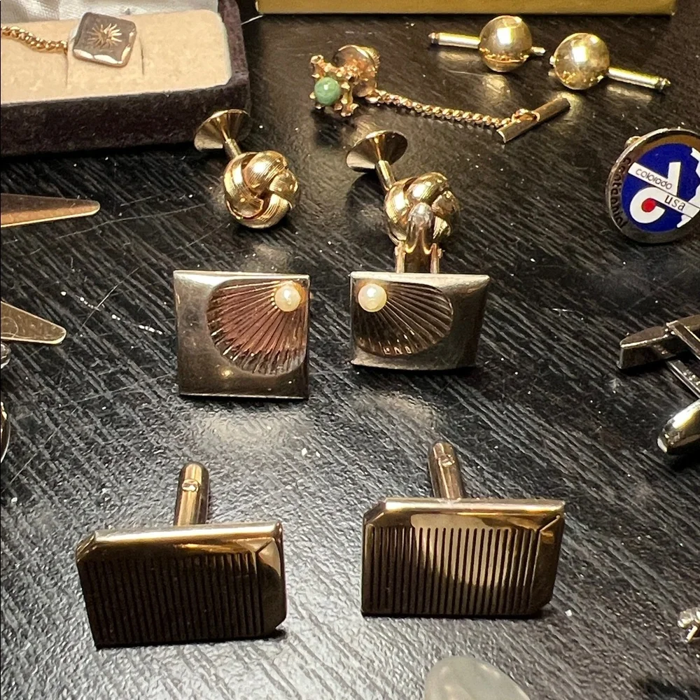 Vintage to Modern Men’s Cufflinks & Tie  Tack Lot